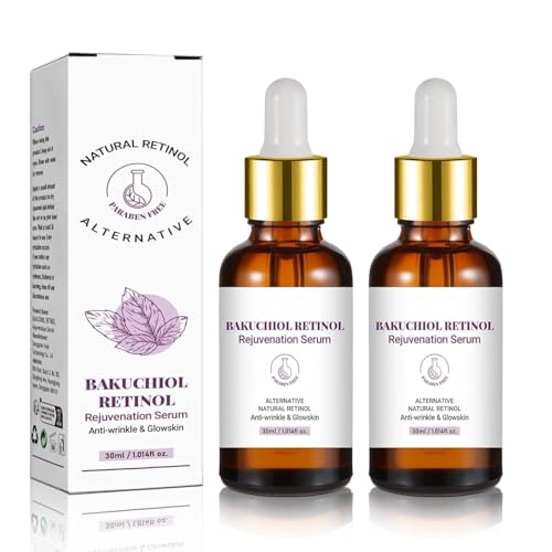 LBOYLOVE 2 Pcs Bakuchiol Retinol Serum Retinol Face Serum Retinol Rejuvenation Serum for Anti-Wrinkles and Glowskin Retinol Serum for Men & Women