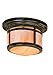 Arroyo Craftsman BCM-8RM-AC Berkeley Flush Ceiling Mount, 8", Antique Copper Metal Finish, Rain Mist Glass