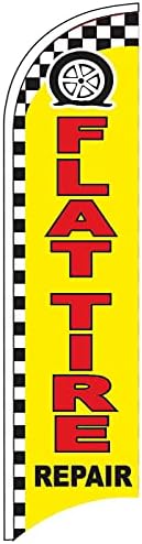 FLAT TIRE REPAIR Windless Swooper Flag Feather Banner Sign (Flag Only) yb, 2.5x11.5 ft