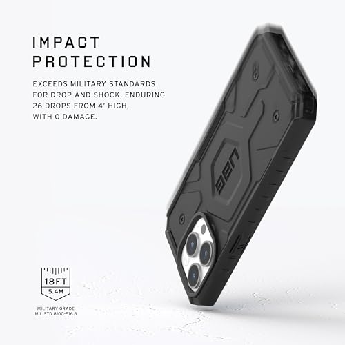 Image of URBAN ARMOR GEAR UAG Case [Updated Version] Compatible with iPhone 15 Pro Max Case 6.7 inch Pathfinder Black Built-in Magnet Compatible with MagSafe Charging Rugged Military Grade Protective Cover