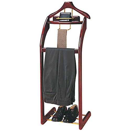 Soporte de madera maciza para colgar camisas y pantalones, organizador de ropa de pie para baño, oficina, dormitorio, 41 x 35 x 116 cm