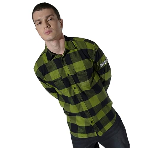 Image of Hubberholme Men's Oversized Checked Full Sleeve Flannel Shirt