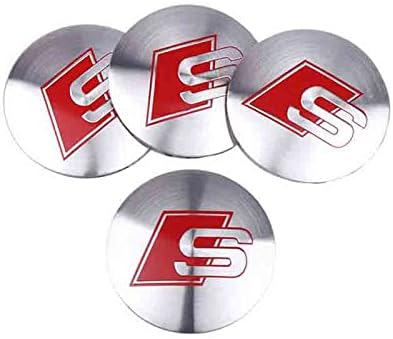 AutoTrends 4pcs S Line Logo Emblem Car Wheel Center Hub Cap Caps Badge Sticker Decal 60mm