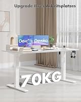 Devoko Elektrisch Höhenverstellbarer Schreibtisch 160 x 70cm,Weiß – Ansicht 7
