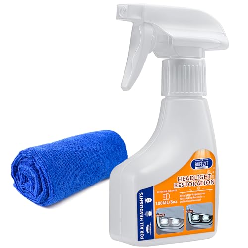 BUFFZIT Headlight Cleaner & Restoration Kit, Instantly Removes Oxidation,...