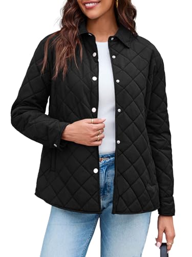 Grlasen Womens Lightweight Quilted Jacket Fall Button Down Puffer