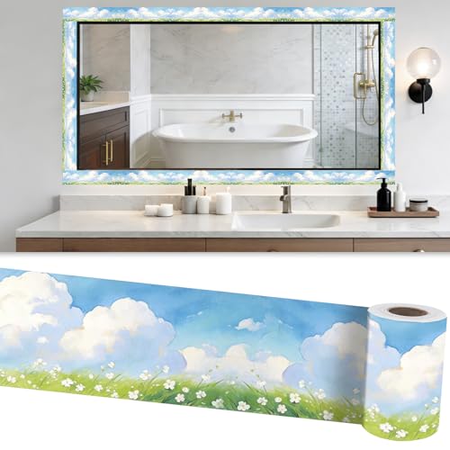 seader Meadow Sky Wallpaper Border Peel Stick 3.94 x 196.85 in PVC