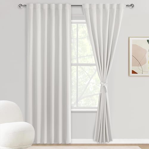 DWCN Ivory Curtains 84 inches Long for Living Room -