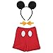 Nouveau-né Bébé Enfants Garçons 1er / 2ème / 3ème Anniversaire Costume de Photographie Mickey La Souris pour Enfants 3 Pièces Tenues Bloomers Cravate/Nœud Papillon avec Bandeau d'oreille