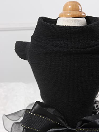 Qwinee Elegant Party Dog Dress Bow Decor Cat Dress Stretchy Dog Princess Dress Mesh Tutu Puppy Skirt Wedding Christmas New Year Dresses Outfits For Small Medium Large Dogs Cats Kitten Black Xxxl #TOP5