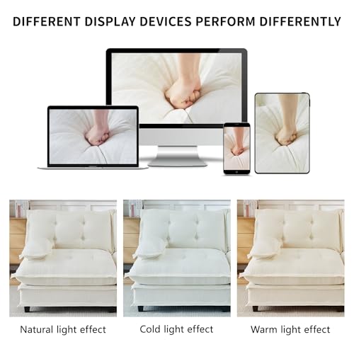 Image of 77 inch Sectional Sleeper Sofa, Modular Deep Seat Couches for Living Room Apartment, Flexible Module Combination Cloud Sofa with Spring Support, Easy Assembly, White