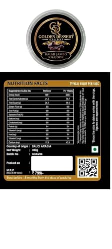 Image of Golden Dessert Global Premium Kalmi Jumbo Dates & Kalmi Super Jumbo Dates Combo Pack | Natural Seeded Khajoor | No Added Sugar | Rich in Fiber, Vitamins & Minerals | Healthy Dry Fruit Snack | Premium Quality