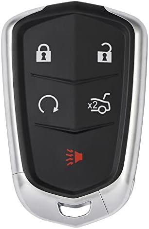 HelloAuto Fit for Cadillac Replacement Key Fob Cover, Key Fob for Cadillac XT5 ATS CTS Remote Key SRX XTS Escalade Key Fob, Keyless Entry Remote 5-Buttons Key Case(HYQ2AB, HYQ2EB)