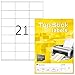 Produktbild TopStick 8707 Adressaufkleber DIN A4 (70 x 41 mm, 100 Blatt, Papier, matt) selbstklebend, bedruckbar, permanent haftend Universal Etiketten, 2.100 Klebeetiketten, weiß