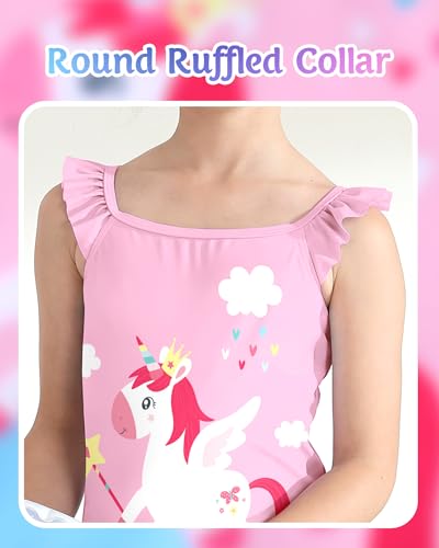 Toddler Girls Bathing Suit One Piece Ruffle Strap Cute Swimsuits Little Kids Beach Pool Quick Dry Swimwear 2t-103