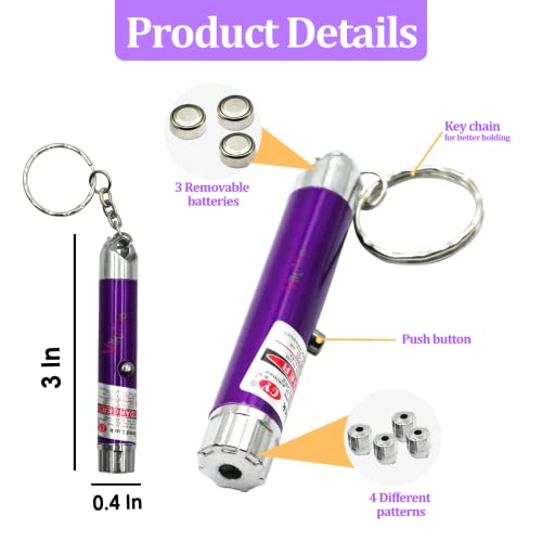 Image of VikriDA Red Light Laser Beam Pointer Toy - Action Hero Series with 4 Interchangeable Projection Caps for Kids Fun & Party Play - Red