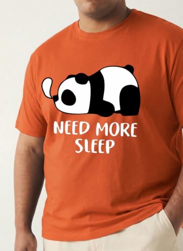 Image of Toodlegram Men's Plus Size Graphic Printed Cotton T-Shirt Casual Round Neck Regular Fit