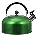 HEMOTON 2L Bollitore da tè in Acciaio Inox Acqua Calda Bollente Teiera Contenitore Scaldacqua Moderno con Manico Ergonomico Sicuro per La Casa Piano Cottura a Gas Verde