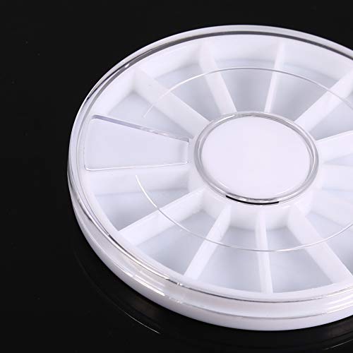Image of Rhinestone Box Bead Container - 6Pcs /Set 12 Compartments Nail Art Decoration Gem Rhinestone Empty Wheel Box Storage Container, for Storing a Variety of Nail Art Decorations