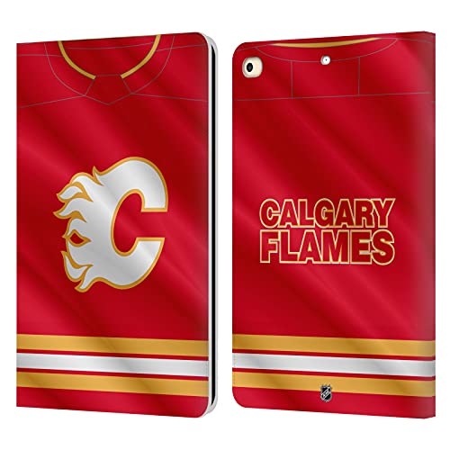 Étui portefeuille pour Apple iPad 9.7 2017 2018 avec rabat cuir Calgary Flames NHL