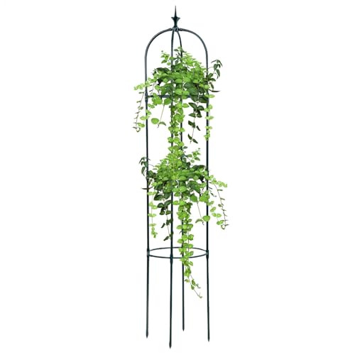 Treillis d'obélisque pour plantes grimpantes d'extérieur - Treillis de fleurs en pot - Sequins de jardin durables - Support pour plantes grimpantes - Support pour intérieur et extérieur