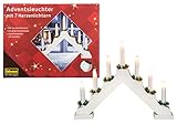 Alimentado por un enchufe Idena 8582067 - Candelabro de Adviento (con 7 luces), color blanco