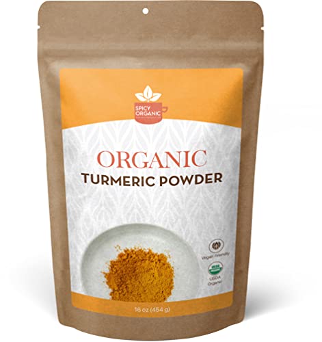 Organic Turmeric Powder – 16 oz | High Curcumin (2.5% or More) | USDA Organic, Non-GMO, Gluten-Free | Pure Curcuma Longa Root for Cooking, Wellness Tonics, Smoothies & Daily Herbal Use by Spicy Organic