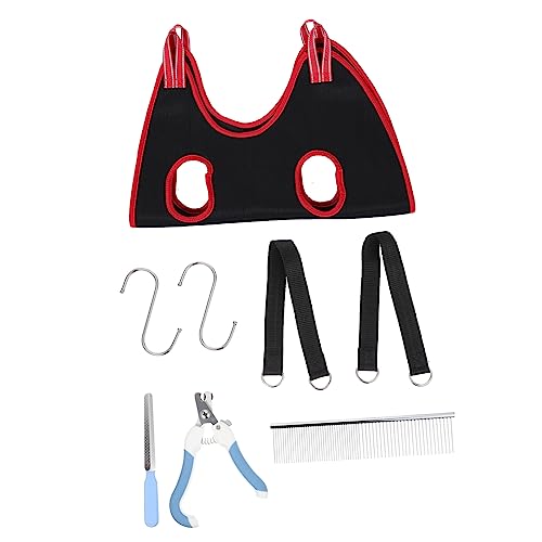 ifundom 1 Set Pet Grooming Hammock Sling for Cats and Dogs Nail Clipper and Comb Tools Easy to Use Lightweight Design for Convenient Grooming