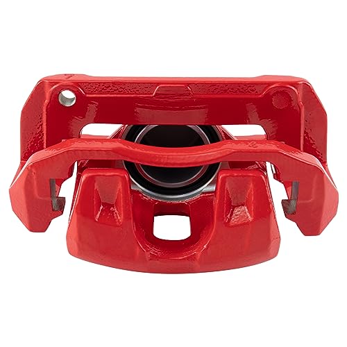 Image of TRQ Front Brake Caliper Set Painted Red Brackets Compatible with 2001-2003 Acura CL 1999-2004 RL 1999-2008 TL 2004-2014 TSX 2003-2012 Honda Accord