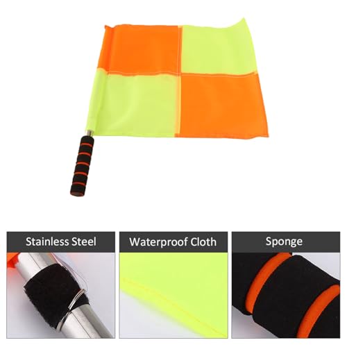 Fussbudget 2 Stück Schiedsrichter-Flaggen, Sport-Fußball-Linienrichter-Flaggen, Hockey-Trainings-Flaggen mit Aufbewahrungstasche