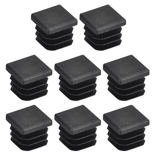 Image of uxcell 8Pcs 16mmx16mm(0.63inch) Plastic Tubing Plug Square Post End Caps for Handrail Stair Newel Guardrail Tube Black