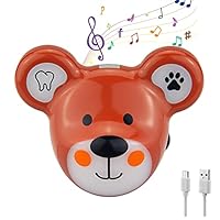 HONWELL Musik Timer, Wiederaufladbare Zahnputz Timer mit LED Farblicht, LED Zahnputzuhr Kinder 12 Songs, Händewasch Timer zur hygienischen Reinigung der Hände Zähne für Kinder, Bär