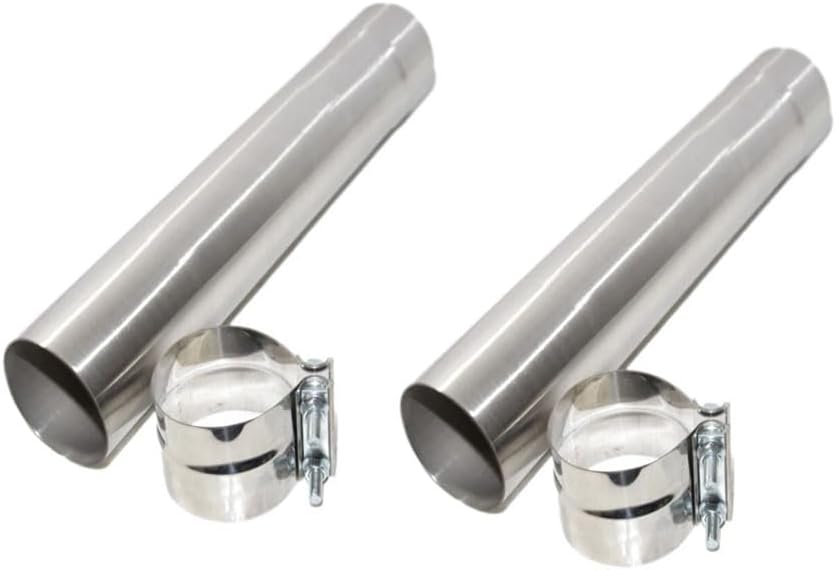 2PC 4"ID to 4"OD 30" Length Exhaust Muffler Pipe Tube w/Lap-Joint Band Clamp