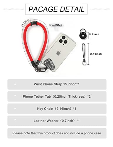 Project-Cb Hand Wrist Phone Strap,Phone Lanyard Patch ×2,Cell Phone Case Holder,Wristlet Strap For Key,Airpods,Camera (Orange, 15.7Inch) #TOP6