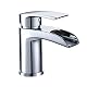 Wasserfall Wasserhahn Chrom mit Wasserrhythm Design für Waschbecken
