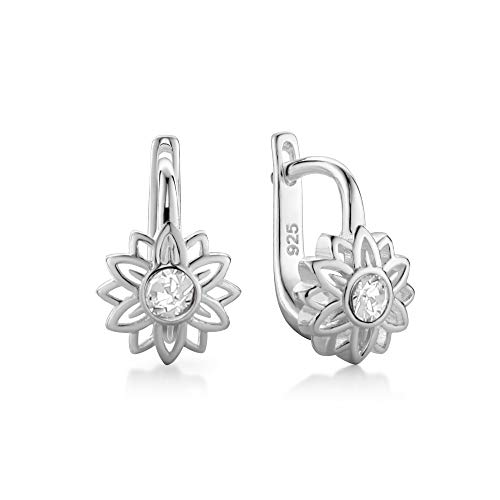 Orecchini Fiore A Lobo In Argento 925 Smaltato Con Cristallo Collezione Bambina 4