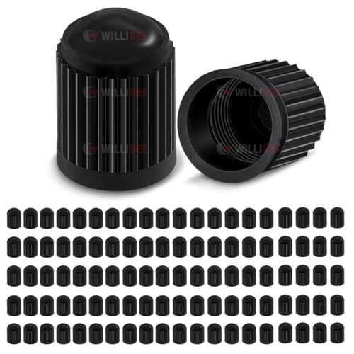 Image of WILLIBEE 100 Pcs Car Tyre Valve Caps | Universal Tyre Valve Cap Set for Car, Bike & Scooter | Dust-Proof Airtight Stem Caps | Tire Valve Cap