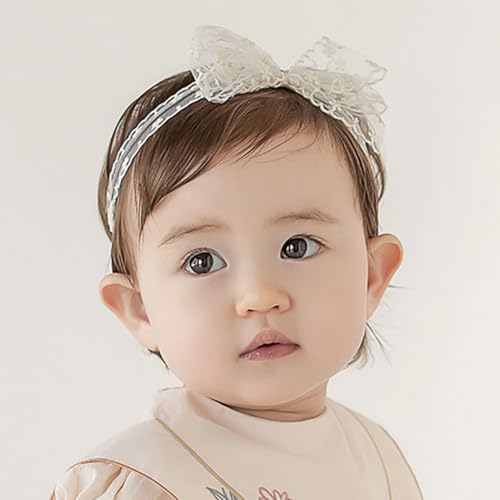 Lace Flower Bow-knot Baby Girls Headband Birthday Infant Wrap Elastic Baby Turban Hairband for Newborn Infant Toddler Kids (Style 9)4