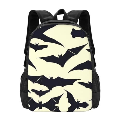 PHAYAH Mochila con patrón de colonia de murciélagos negros para...