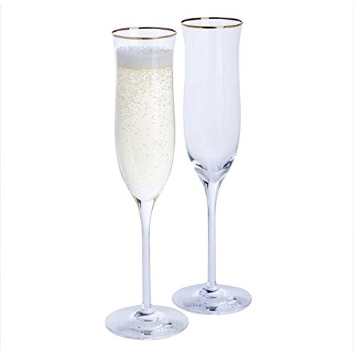 Flûtes à champagne personnalisées Dartington le cadeau de mariage idéal avec bord doré
