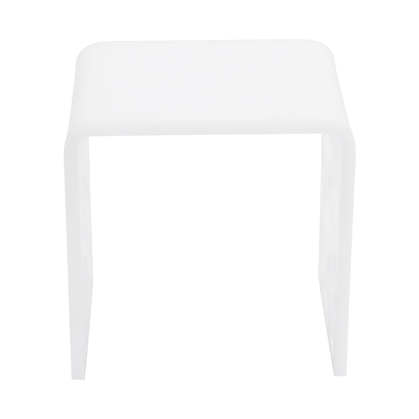 Banco de ducha de acrílico, hasta 300 kg, blanco, taburete de ducha, moderno taburete de ducha de acrílico en forma de U, taburete de baño para baño, salón, entrada, dormitorio (40 x 27 x