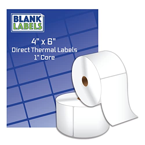 12 Rolls - Direct Thermal 4 x 6 Labels, 3000 Total, for Zebra, Eltron, and Samsung Printers