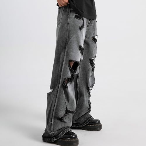 Y2k Baggy Ripped Jeans Wide Leg Pants Grunge Denim Jeans Hip Hop Distressed Jeans Mens Casual Pant3