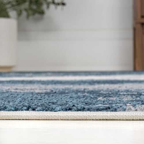 Image of JONATHAN Y Zoe Abstract Marble Navy /White Indoor Area Rug 8x10, Contemporary,Bohemian,Coastal,Casual, Easy-Cleaning for Living Room,Bedroom,Kitchen,Pet Friendly,Non-Shedding (SEU302A-8)