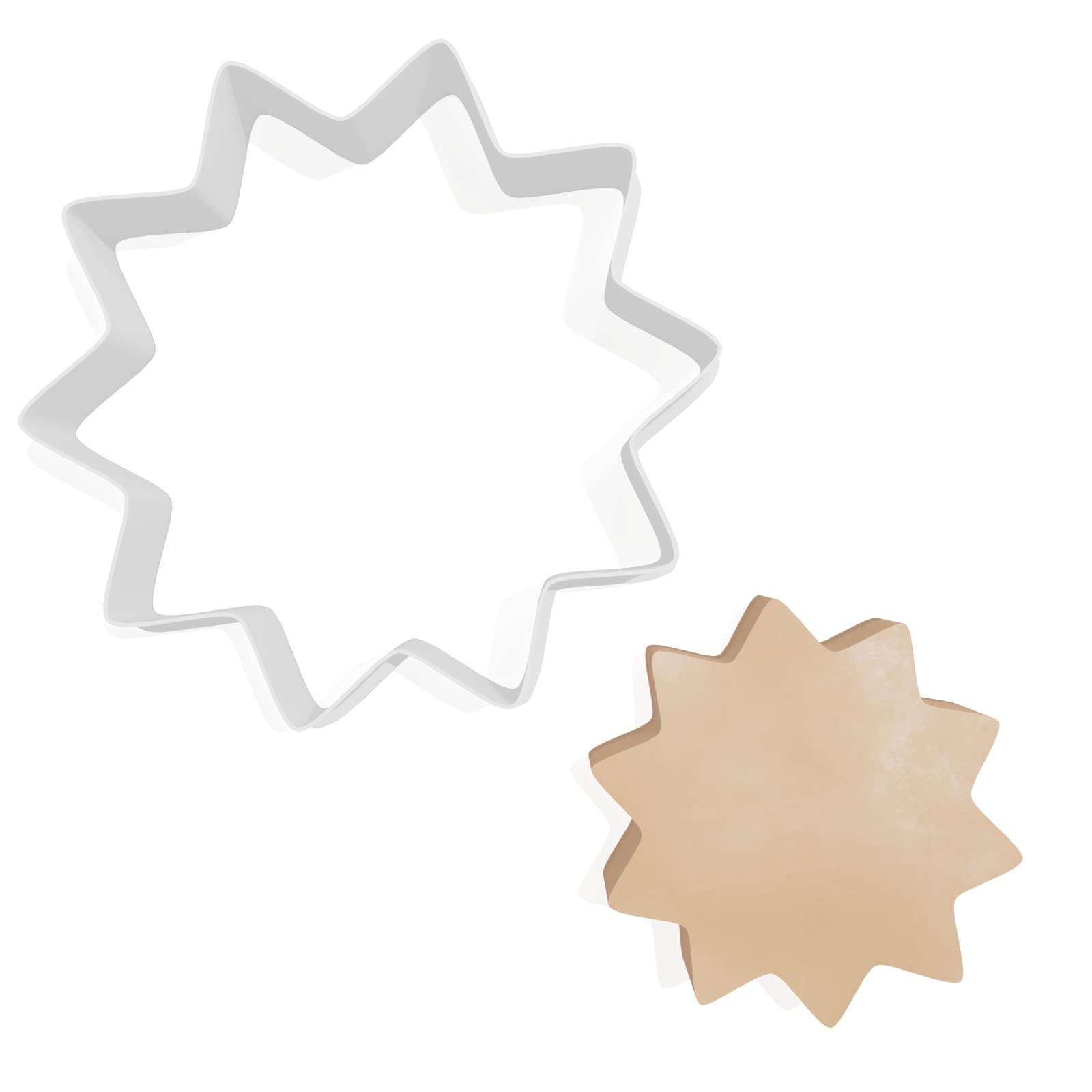 Sun Shape Cookie Cutter - 3 Sizes, White, 7cm
