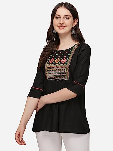 Image of Riva Enterprise Rayon Fabric with Embroidery Stitched Top