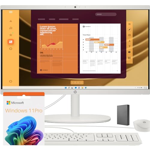 HP 21.5 inch All-in-One Desktop PC, FHD Display, Intel Dual-Core Processor, Webcam, Bluetooth, Mouse and Keyboard, Windows 11 (New Edition, 64GB RAM | 1TB Storage)