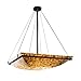 Justice Design Group Alabaster Rocks! 8-Light Pendant - Dark Bronze Finish with Shaved Alabaster Rocks Cast Into Resin Shade