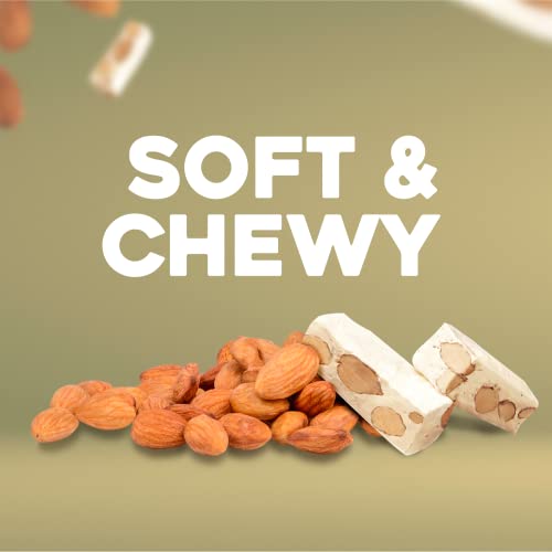 Golden Bonbon Assorted Almond Nougat Candy - Soft & Crunchy Mix, Gluten-Free, Halal Certified, No Artificial Flavors, 6 Flavors 250g / 8.8 oz