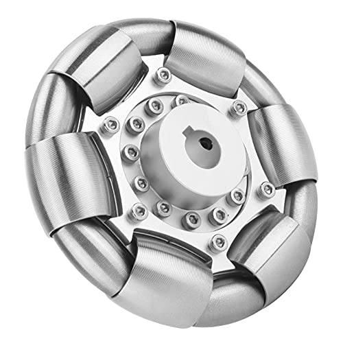 VGEBY RC omnidirectional Wheels, 100mm Stainless Steel Rollers Omni Wheels Chassis Wheel Compatible for Ball Balance Ballbot 14183 Car Model Accessory